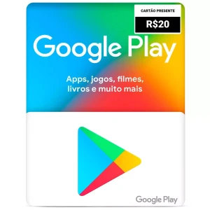 Cartão Play Store Google Gift Card R$ 20 Reais Android - Gift Cards