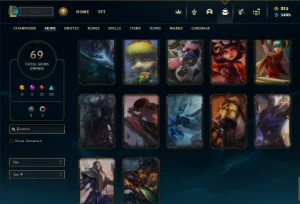 Prata 4 com TODOS os champs e 69 Skins + 500 RP - League of Legends LOL