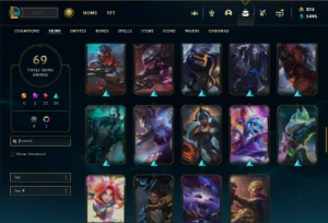 Prata 4 com TODOS os champs e 69 Skins + 500 RP - League of Legends LOL