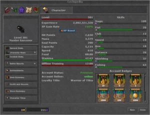 MS 500 + ED 330 + EK 240 + ALTS COM SKILLS ALTOS - Tibia