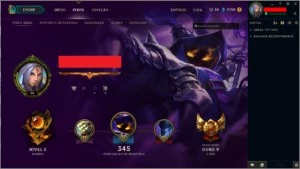 Conta gold 5 todos os champions e 128 skins - League of Legends LOL