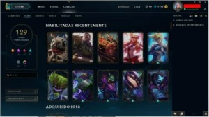 Conta gold 5 todos os champions e 128 skins - League of Legends LOL