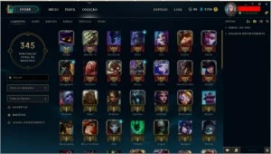 Conta gold 5 todos os champions e 128 skins - League of Legends LOL