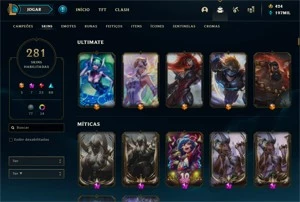 Conta LOL TODOS os champs 281 skins - League of Legends