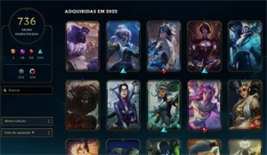 Conta Platina IV - 730 skins - 18 prest e hextec- FULL CHAMP - League of Legends: Wild Rift LOL WR