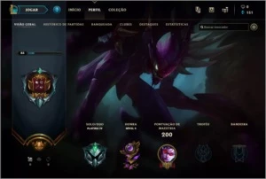 Conta league of Legends Platina IV LOL