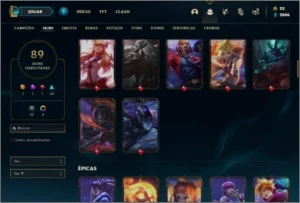 Conta ouro 4 com 120 champs e 89 skins - League of Legends LOL
