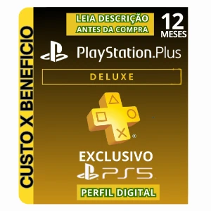 Playstation Ps Plus DELUXE - 12 Meses - Não é Código - Gift Cards