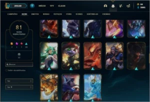 Conta ouro 4 com 81 skins e 115 champs ( MAIN JG ) - League of Legends LOL