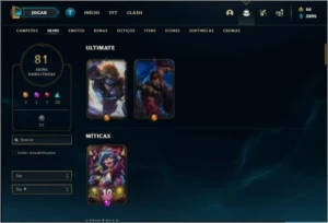 Conta ouro 4 com 81 skins e 115 champs ( MAIN JG ) - League of Legends LOL