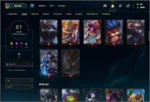 Conta ouro 4 com 81 skins e 115 champs ( MAIN JG ) - League of Legends LOL