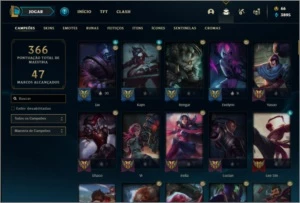 Conta ouro 4 com 81 skins e 115 champs ( MAIN JG ) - League of Legends LOL