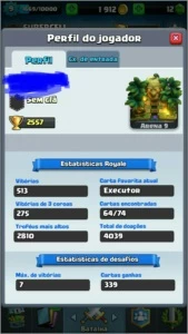 CONTA DE CLASH ROYALE ARENA 9