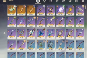 Baizhu + Nahida + arma dela // Nilou +arma dela // ganyu - Genshin Impact