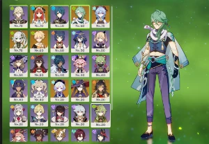 Baizhu + Nahida + arma dela // Nilou +arma dela // ganyu - Genshin Impact