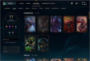 Conta Platina 4 , 140 champions , 77 skins - League of Legends LOL