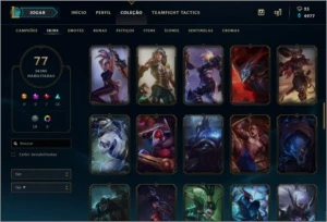 Conta Platina 4 , 140 champions , 77 skins - League of Legends LOL