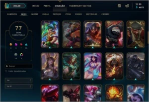Conta Platina 4 , 140 champions , 77 skins - League of Legends LOL