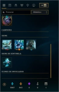 Conta League of Legends, Todos os Campões, Platina V LOL