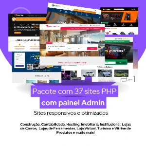 Pacote com 37 Sites PHP com painel administrativo - 2025 - Outros