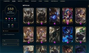 Conta diamante 4, 550 Skins, 60k EA, all champs, 2k RP - League of Legends LOL
