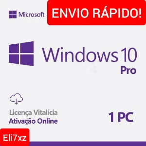 Key Vitalícia Windows 10 Pro 32/64 bits - Softwares e Licenças