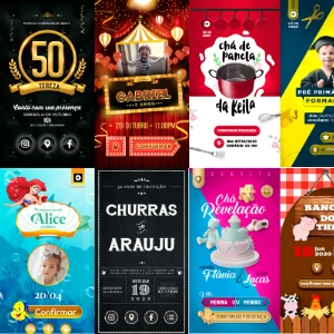 MEGA Pack + 1000 Convites festas infantis e eventos TOP - Serviços Digitais