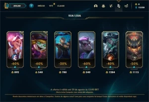 Conta ouro 4 com 35 Champs e 1 Skin + 1 Fragmento - League of Legends LOL