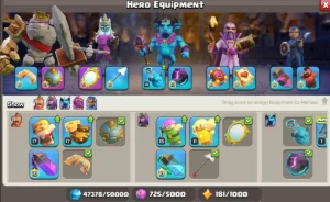 conta cv17 com heróis FULL e equipamentos bem upados - Clash of Clans