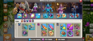 conta cv17 com heróis FULL e equipamentos bem upados - Clash of Clans