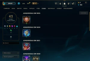 Unranked com 30 Champs e 6 Skins - League of Legends LOL