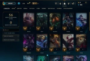 Unranked com 30 Champs e 6 Skins - League of Legends LOL