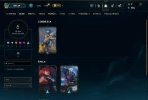 Unranked com 30 Champs e 6 Skins - League of Legends LOL