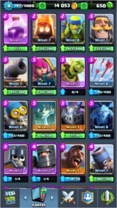 nível 8 com todas as cartas e 1 lendária nível 2 - Clash Royale