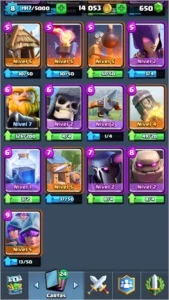 nível 8 com todas as cartas e 1 lendária nível 2 - Clash Royale