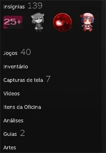 Vendo conta da STEAM Nível 100+