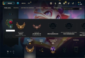 Conta ouro 1 com 100 PDL, 37 Champs e 5 Skins - League of Legends LOL