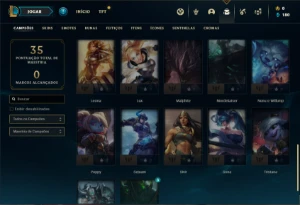 Conta ouro 1 com 100 PDL, 37 Champs e 5 Skins - League of Legends LOL