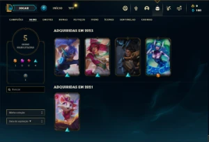 Conta ouro 1 com 100 PDL, 37 Champs e 5 Skins - League of Legends LOL