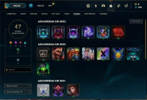 Conta ouro 1 com 100 PDL, 37 Champs e 5 Skins - League of Legends LOL