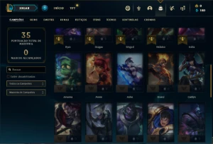 Conta ouro 1 com 100 PDL, 37 Champs e 5 Skins - League of Legends LOL