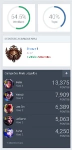 Conta nível 42, e-mail não confirmado. - League of Legends LOL