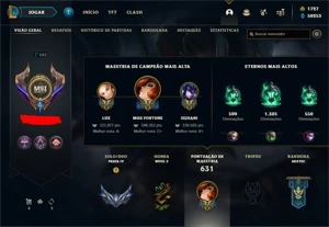 Conta LOL level 523 + 1,7k RP + 50K EA + WILD RIFT DIAMANTE - League of Legends
