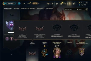 Unranked com 100 Champs e 109 Skins +2 Prestigios - League of Legends LOL
