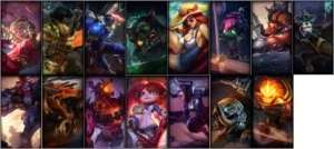 unranked - 34 campeões - 15 skins - smurf - League of Legends LOL