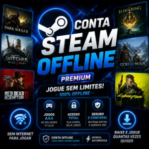 Conta Steam Offline Premium | +70 Jogos Aaa