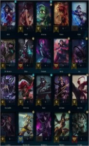 CONTA LEAGUE OF LEGENDS - PLATINA I - 34 CHAMPS - 12 SKINS LOL