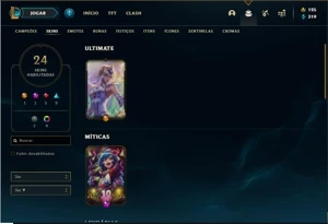 Conta ouro 4 com 44 Champs e 24 Skins - League of Legends LOL