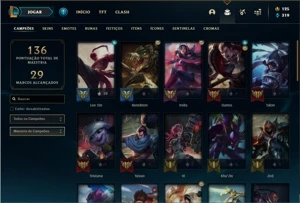 Conta ouro 4 com 44 Champs e 24 Skins - League of Legends LOL