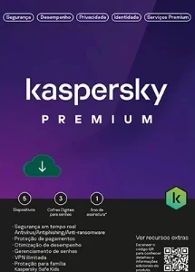 Kaspersky Antivírus Premium 5 dispositivos 1 Ano PC - Softwares e Licenças